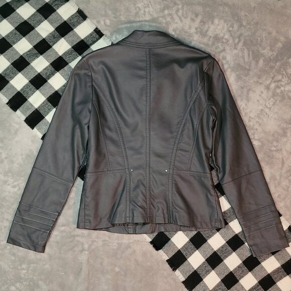 S | Ricki's | Asymmetrical-Zip Faux Leather Moto Jacket - Picture 4 of 6